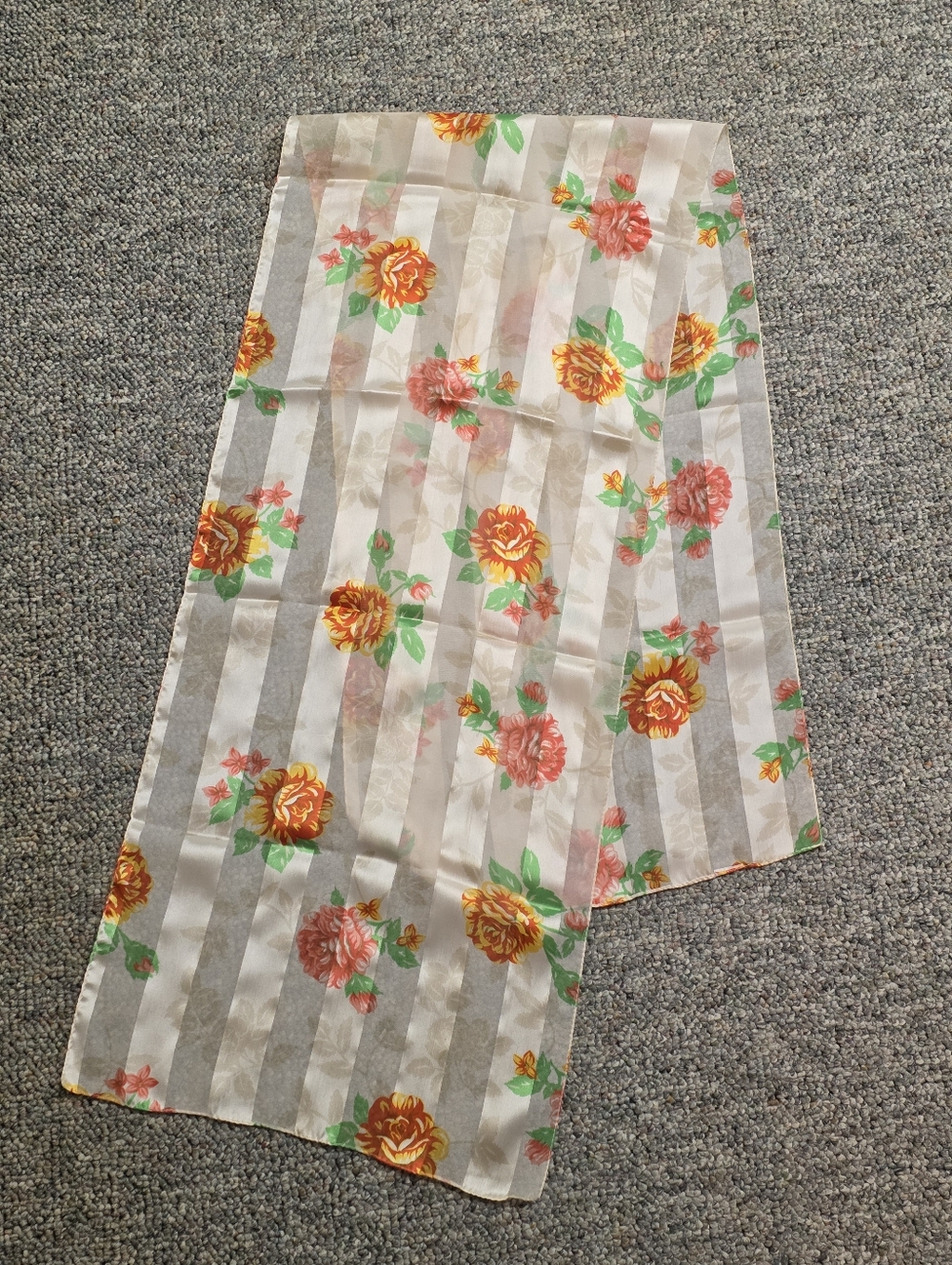 Berkshire Roses Striped Oblong Scarf